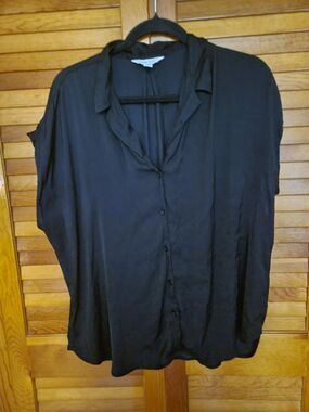 Black Lightweight Sleeveless Button Down By Nine West Sz XXL